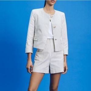 Zara crop stripped Blazer with matching shorts